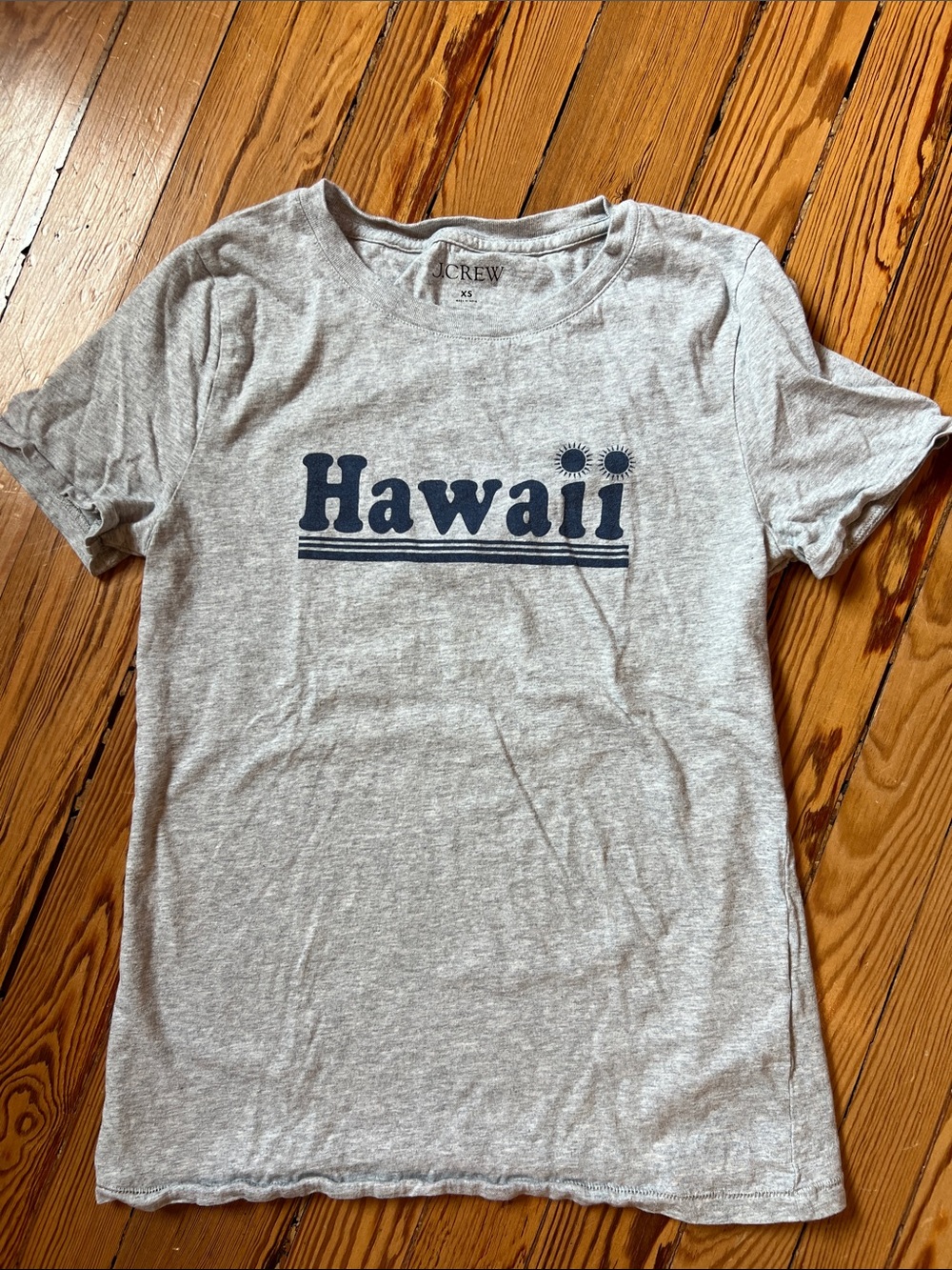 J. Crew Gray Graphic 'Hawaii' Tee